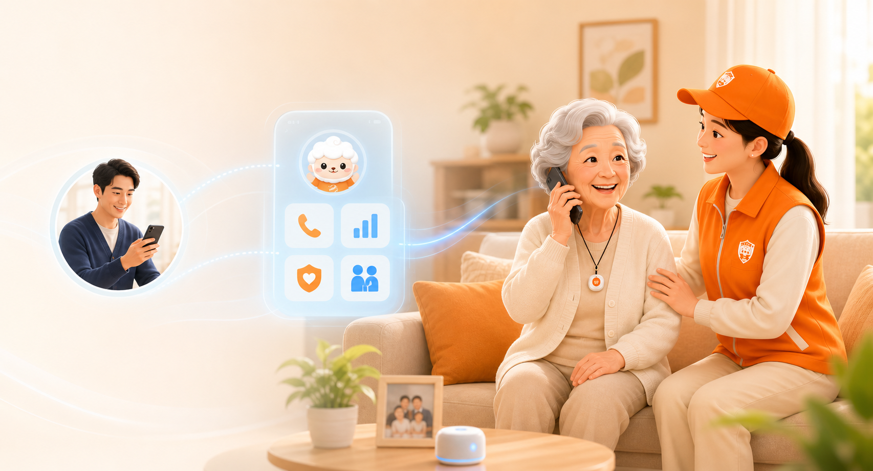云棉袄 AI 智慧养老首屏视觉